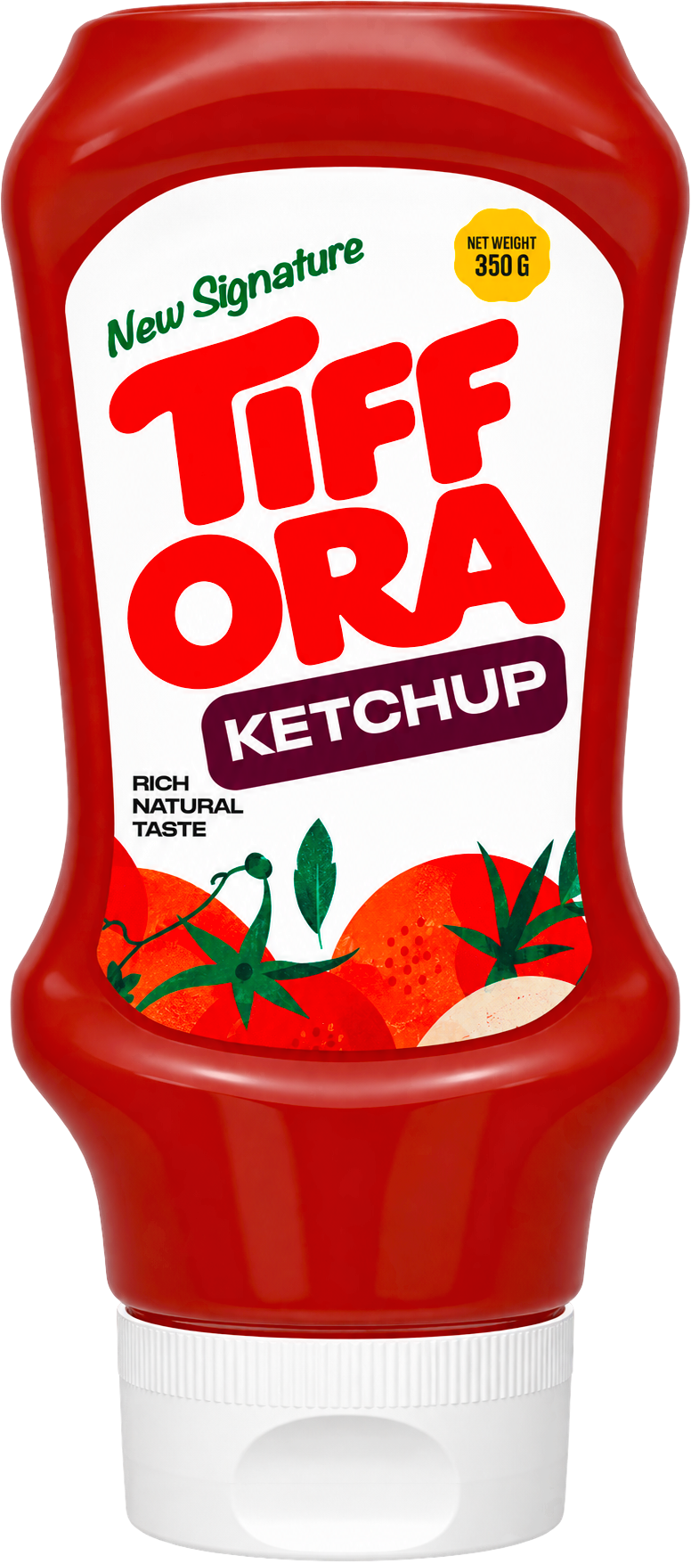 Tiffora New Signature 350 g cap-down ketchup squeeze bottle